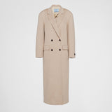 Double-breasted velour cashmere coat