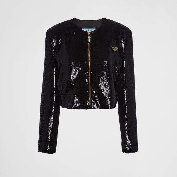 Single-breasted sequin jacket