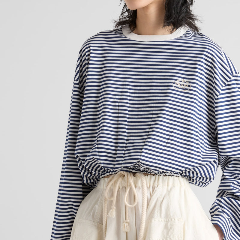 Long-sleeved striped jersey T-shirt