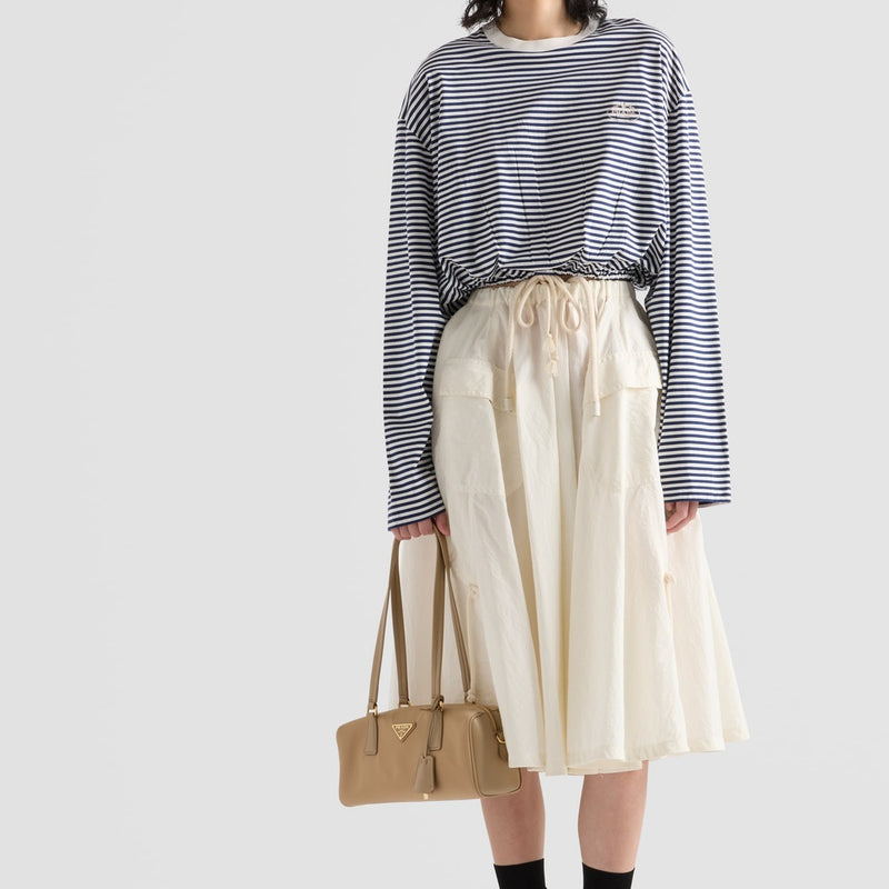 Long-sleeved striped jersey T-shirt