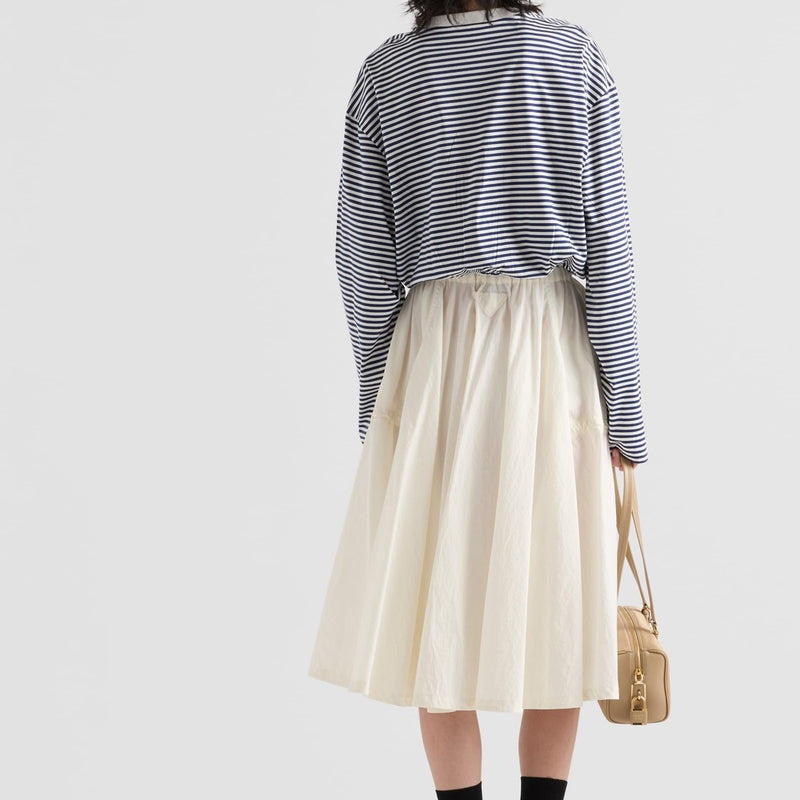 Long-sleeved striped jersey T-shirt