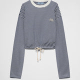 Long-sleeved striped jersey T-shirt