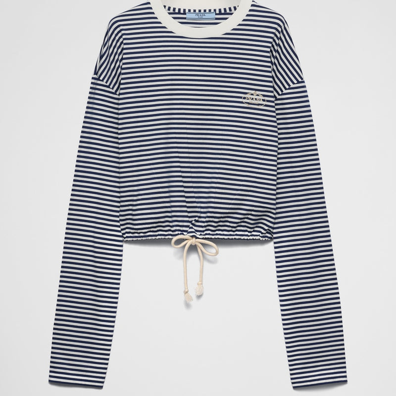 Long-sleeved striped jersey T-shirt