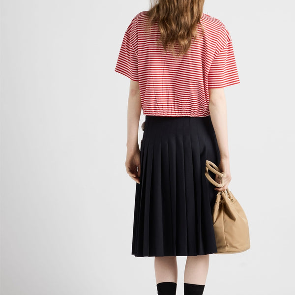 Striped jersey polo shirt