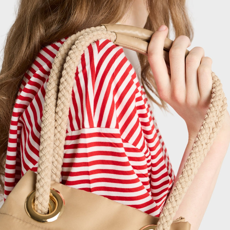 Striped jersey polo shirt