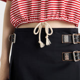 Striped jersey polo shirt