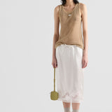Sleeveless cotton mesh top
