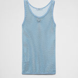 Sleeveless cotton mesh top