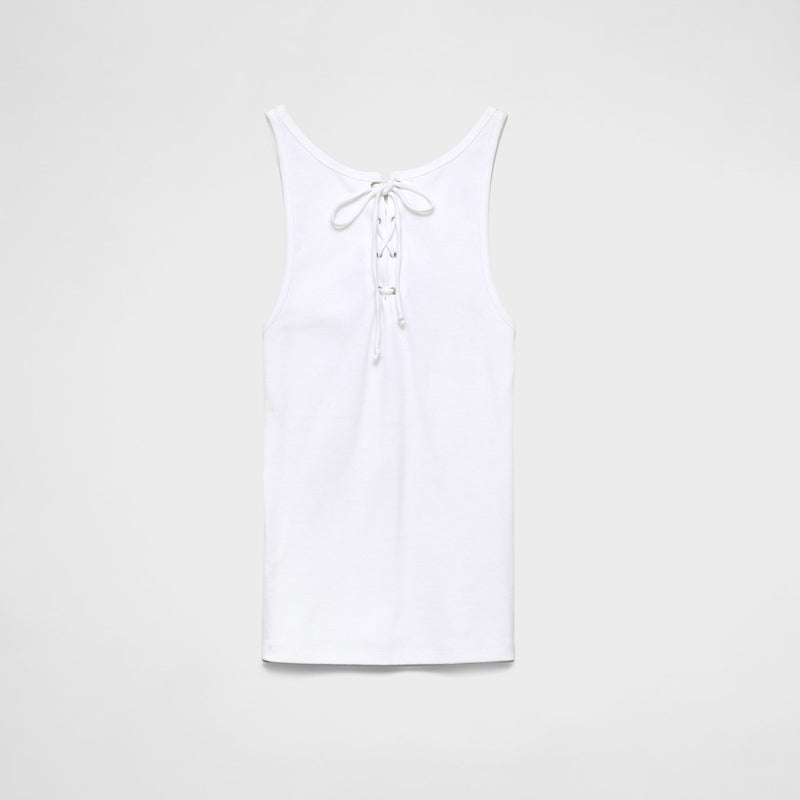 Cotton tank top with laces