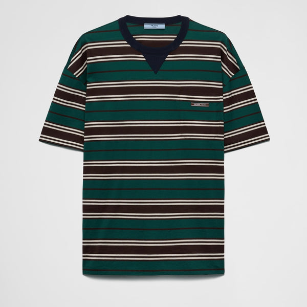Striped lisle cotton T-shirt