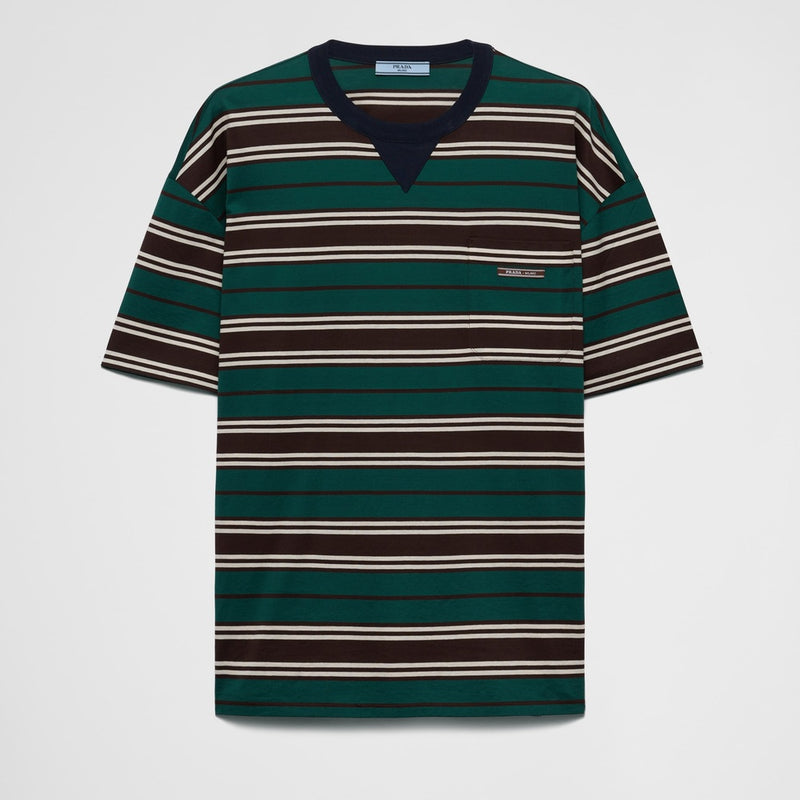 Striped lisle cotton T-shirt