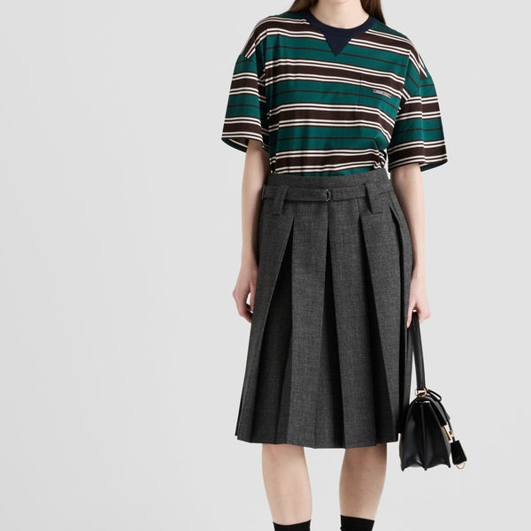 Striped lisle cotton T-shirt