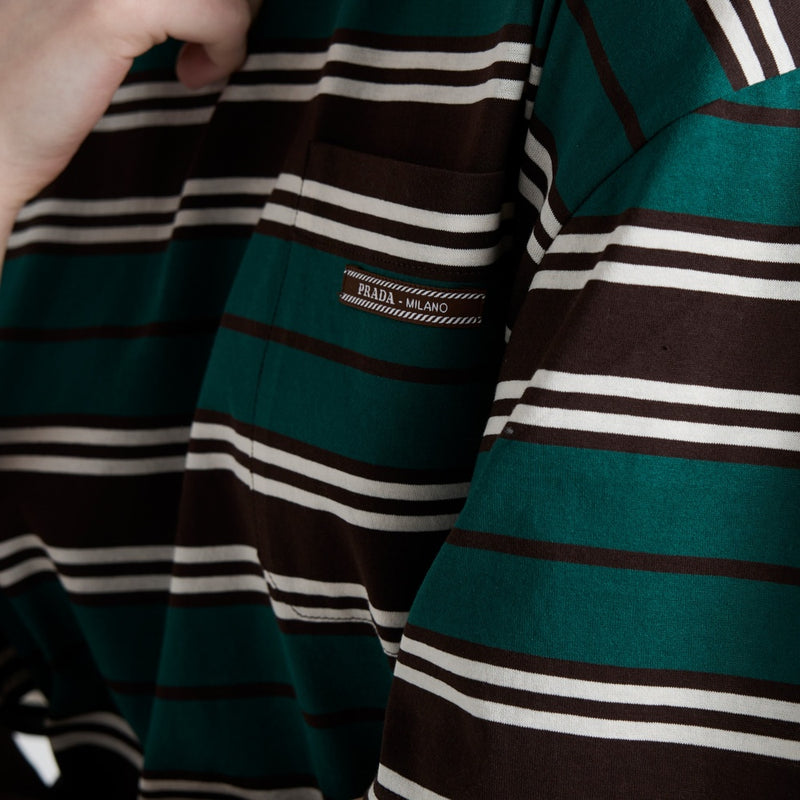 Striped lisle cotton T-shirt