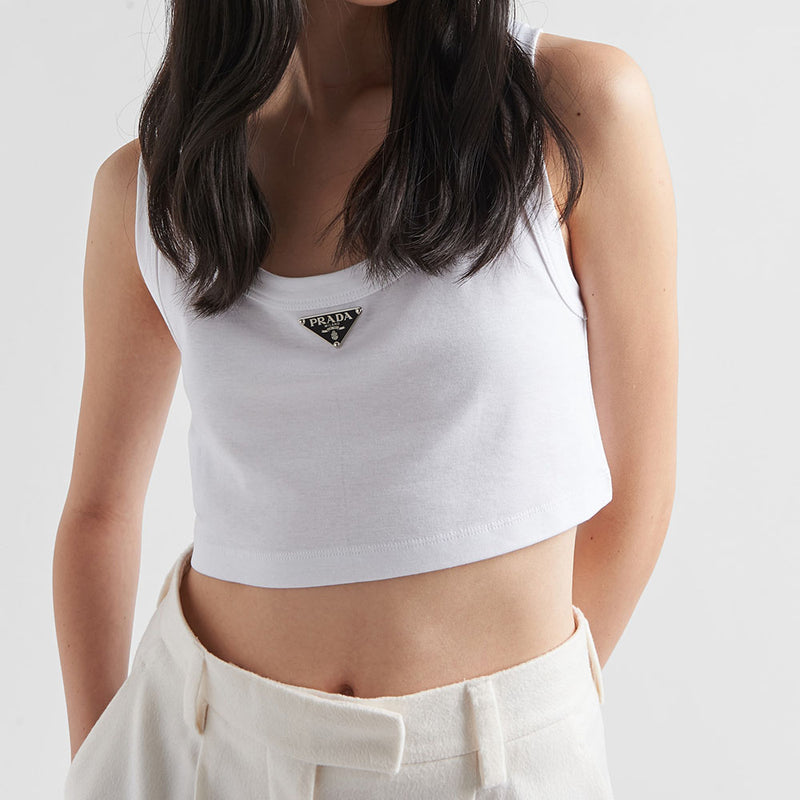 Jersey cropped top
