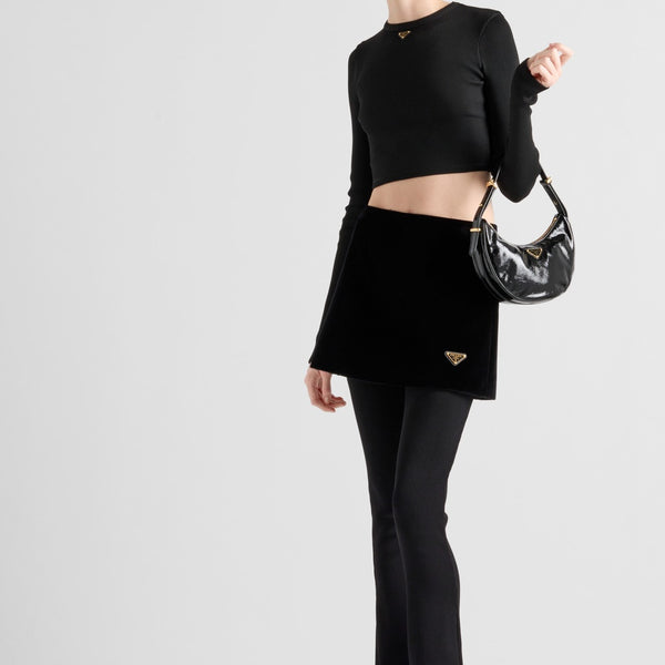 Ribbed knit jersey top