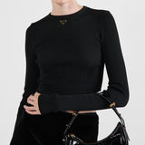 Ribbed knit jersey top