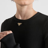 Ribbed knit jersey top