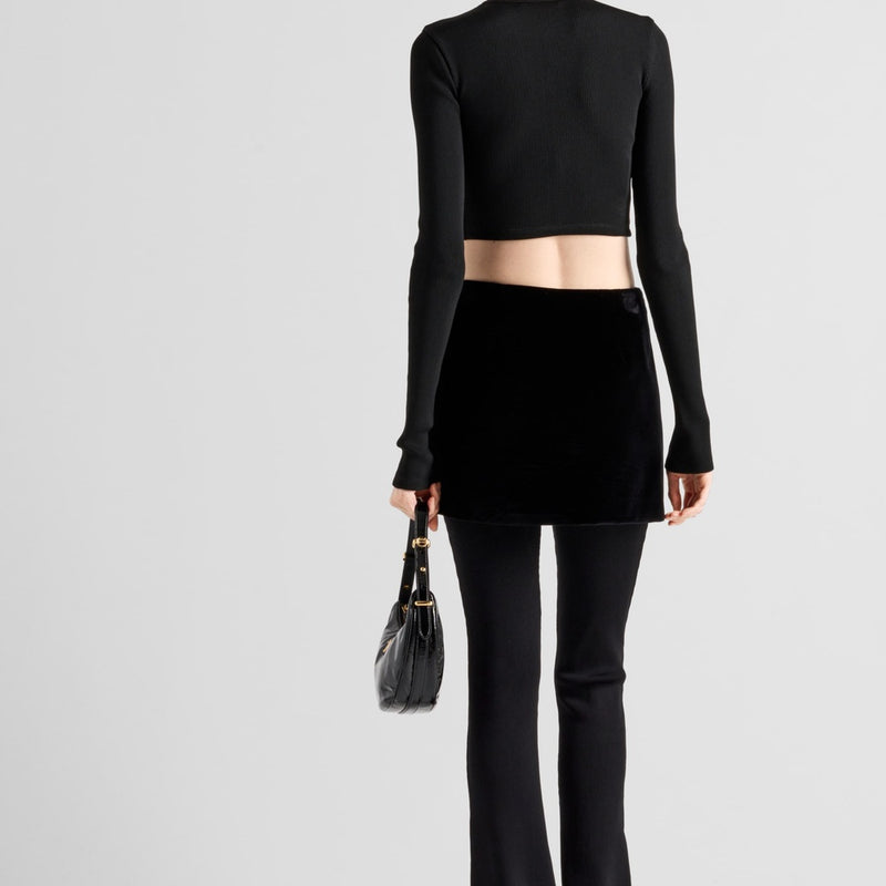 Ribbed knit jersey top