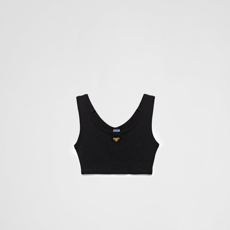 Ribbed jersey tank top