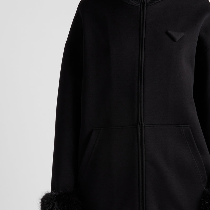 Double fleece high-neck blouson
