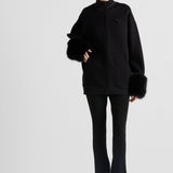 Double fleece high-neck blouson