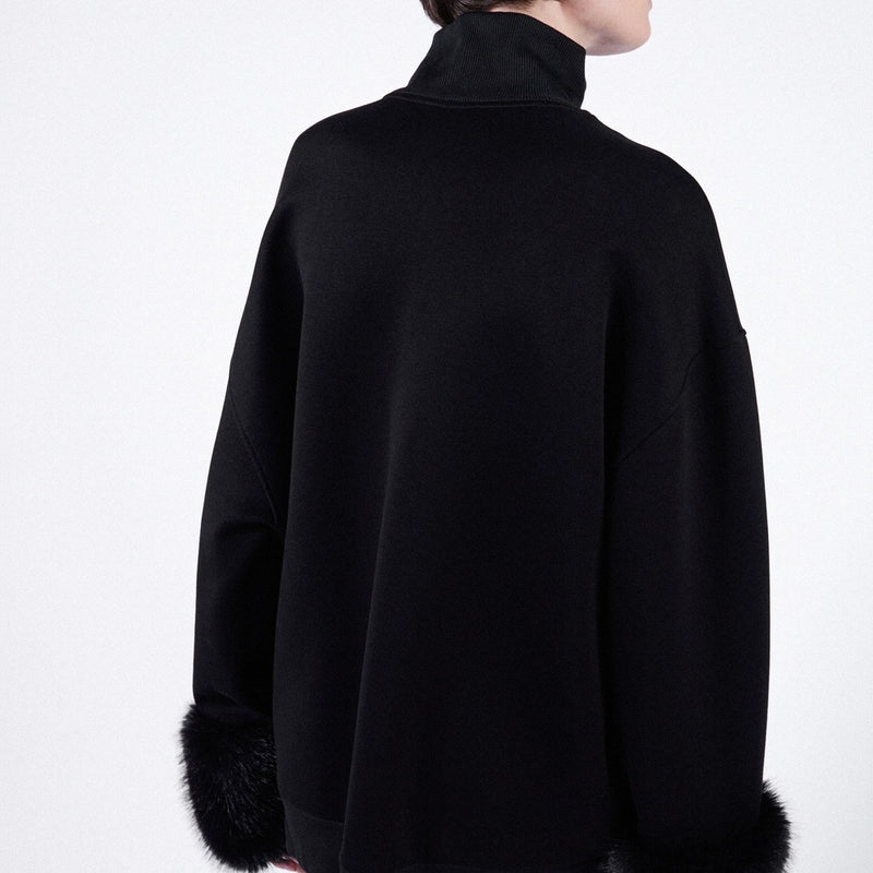 Double fleece high-neck blouson