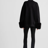 Double fleece high-neck blouson