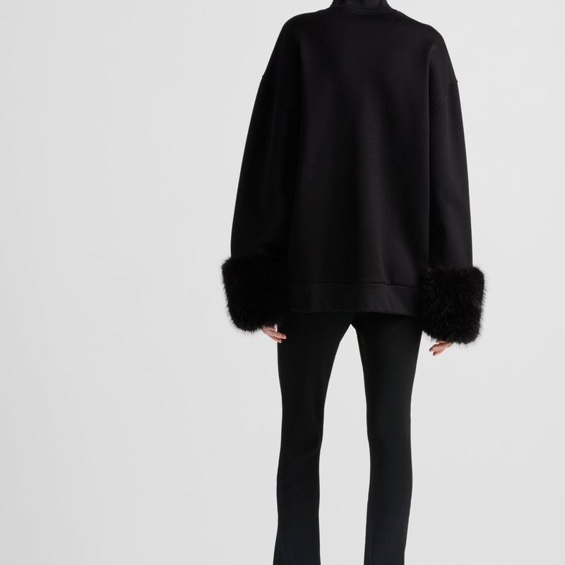 Double fleece high-neck blouson