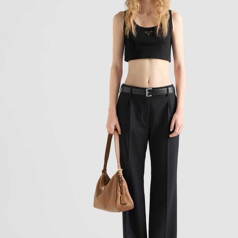 Jersey cropped top