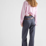 Silk and mohair pants with printed belt