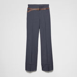 Silk and mohair pants with printed belt