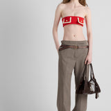 Technical wool pants with printed belt