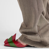 Technical wool pants with printed belt