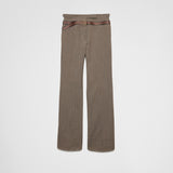 Technical wool pants with printed belt