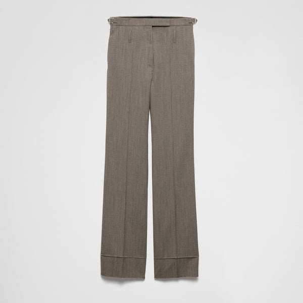 Technical wool pants with belt
