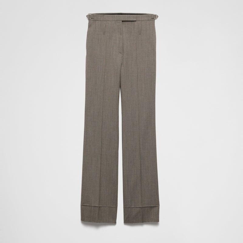 Technical wool pants with belt