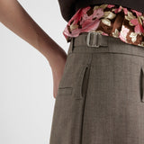 Technical wool pants with belt