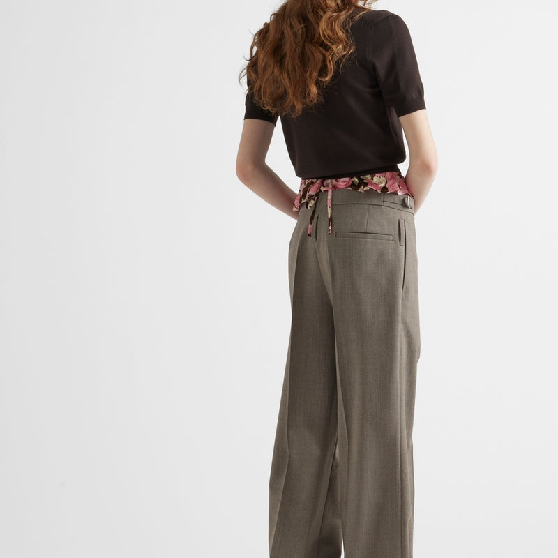 Technical wool pants with belt