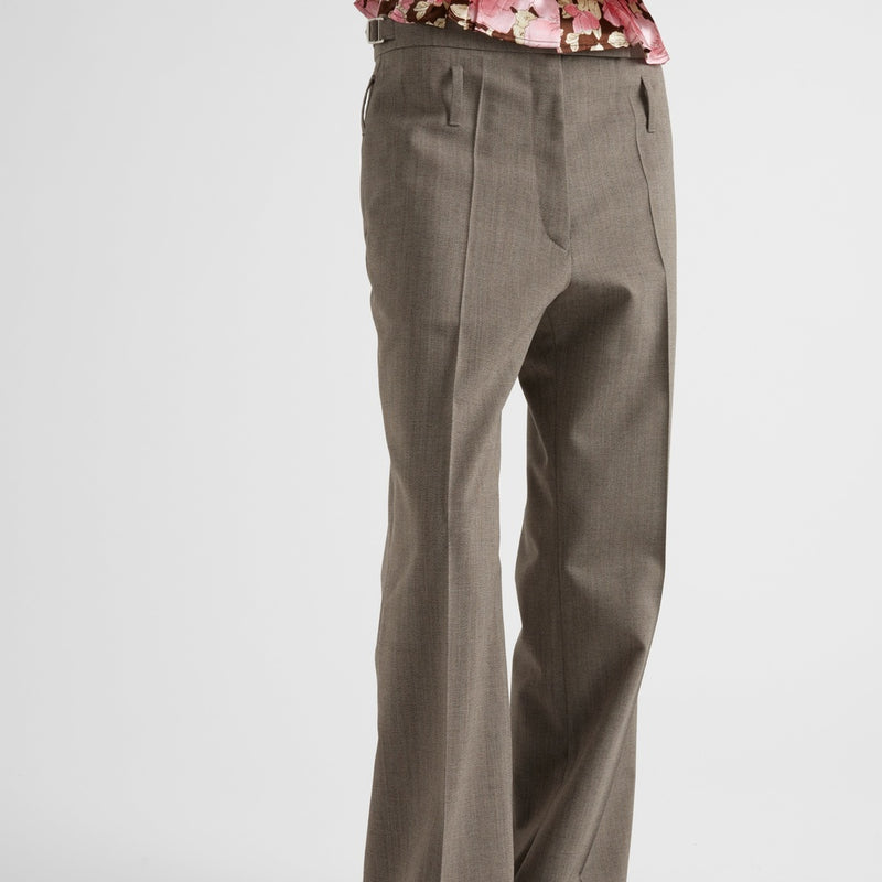 Technical wool pants with belt
