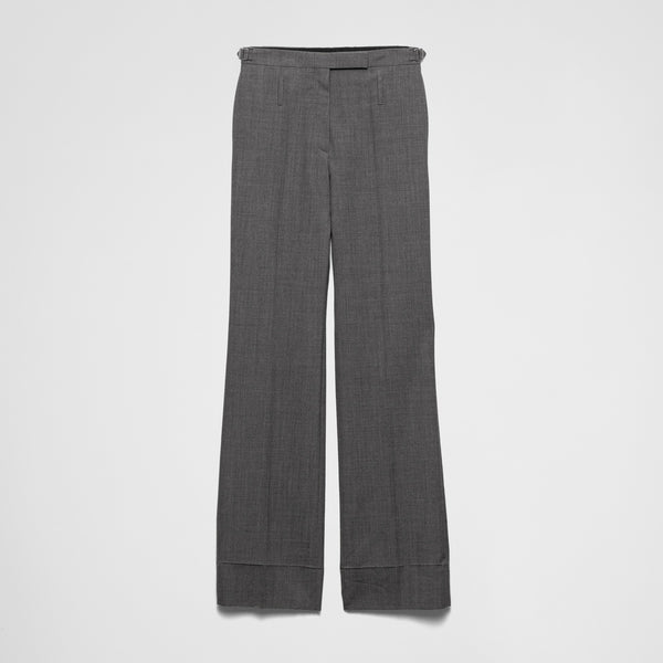 Technical wool pants with belt