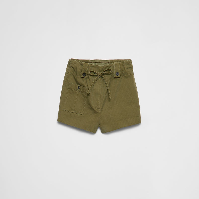 Washed chevron shorts