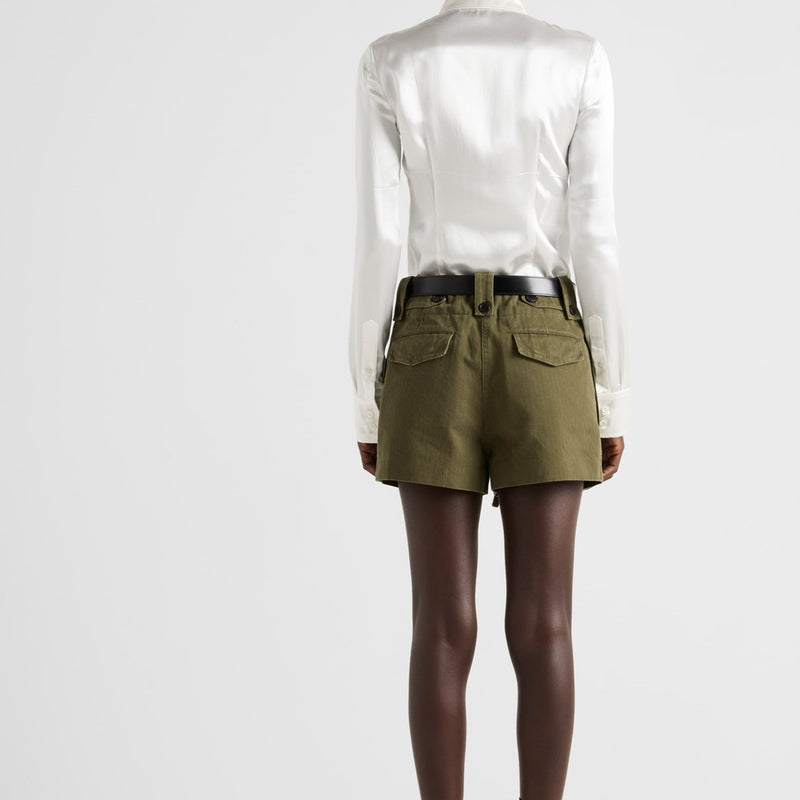 Washed chevron shorts