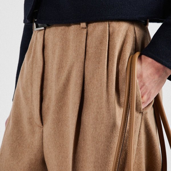 Camel-hair pants