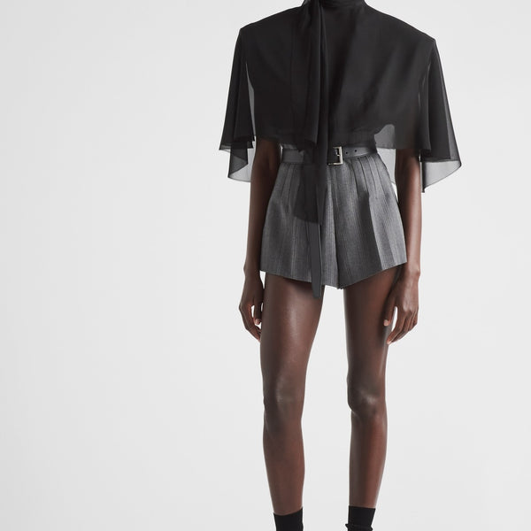 Pinstripe wool shorts