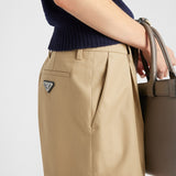 Twill shorts with leather belt