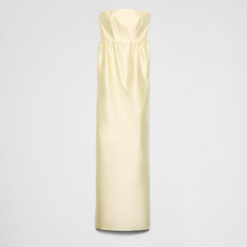 Long double satin dress
