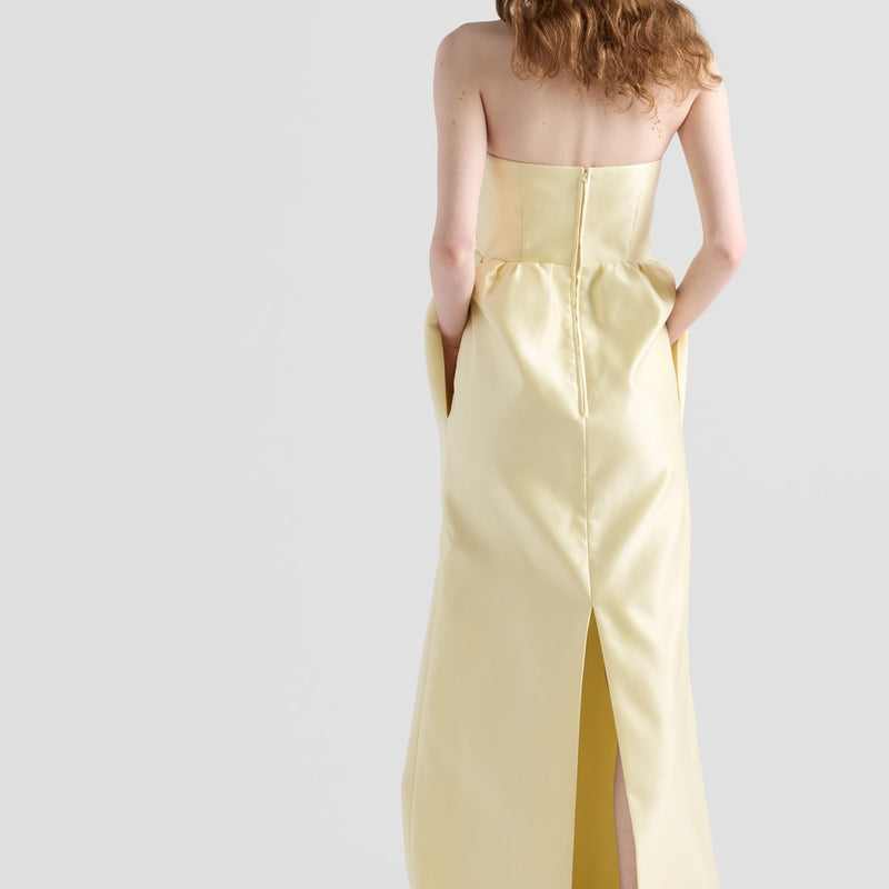 Long double satin dress