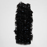 Feather-embellished silk organza dress