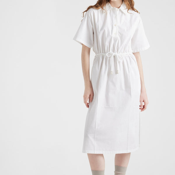 Poplin and satin dress
