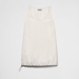 Sleeveless technical pongé mini-dress